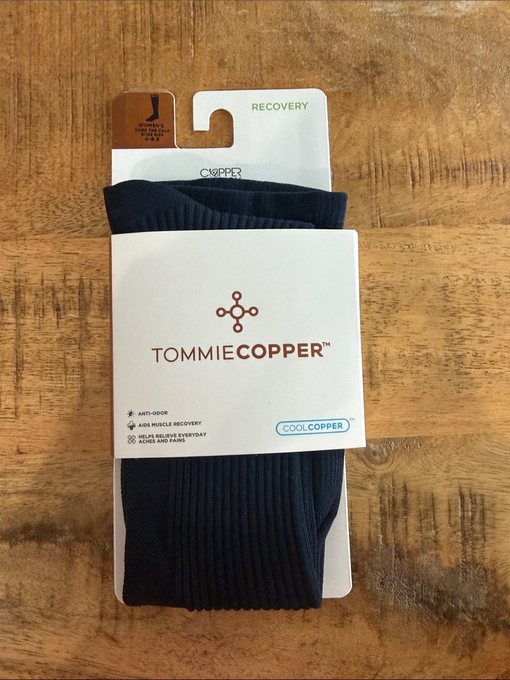 Women's TOMMIECOPPER Recovery socks, Ribbed Navy Blue Size 4-6.5